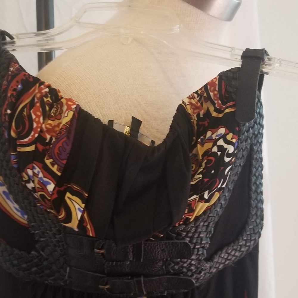 Black sundress leather shoulder straps